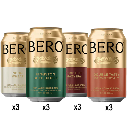 Bero Brewing Variety Pack - Non Alcoholic Beer Mixed Case Dry Drinker