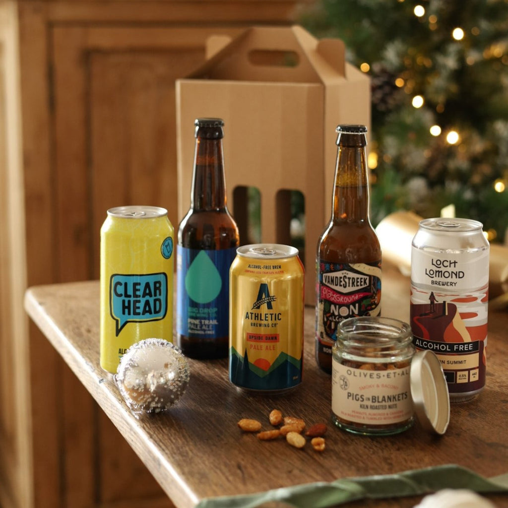 5 Alcohol Free Ales & Nuts Gift Pack in Gift Box Wise Bartender