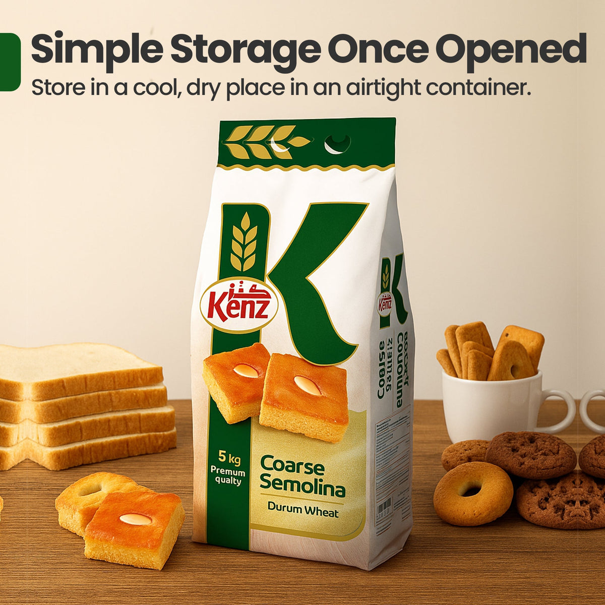 Kenz Coarse Durum Semolina 5Kg Bag