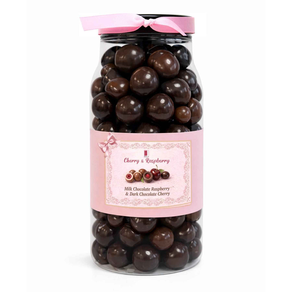 Non-Alcoholic Love Potion Peach Bellini & Raspberry & Cherry Chocolate Selection