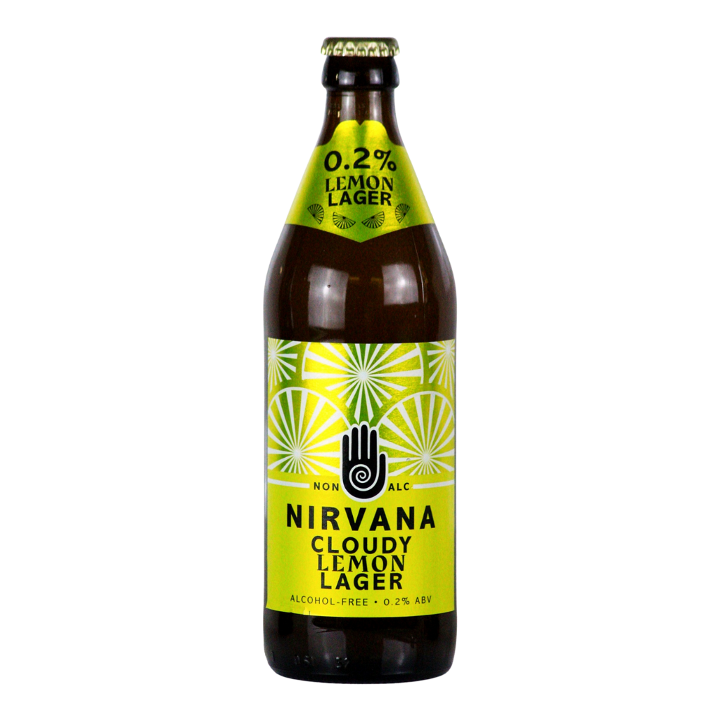 Nirvana Alcohol Free Cloudy Lemon Lager 500ml bottle