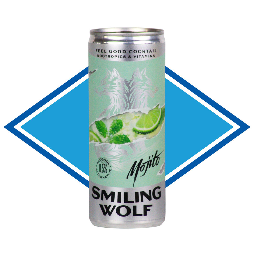 Smiling Wolf Mojito Pre Mixed Ready to Drink Cocktail Alcohol Free Drinks Company