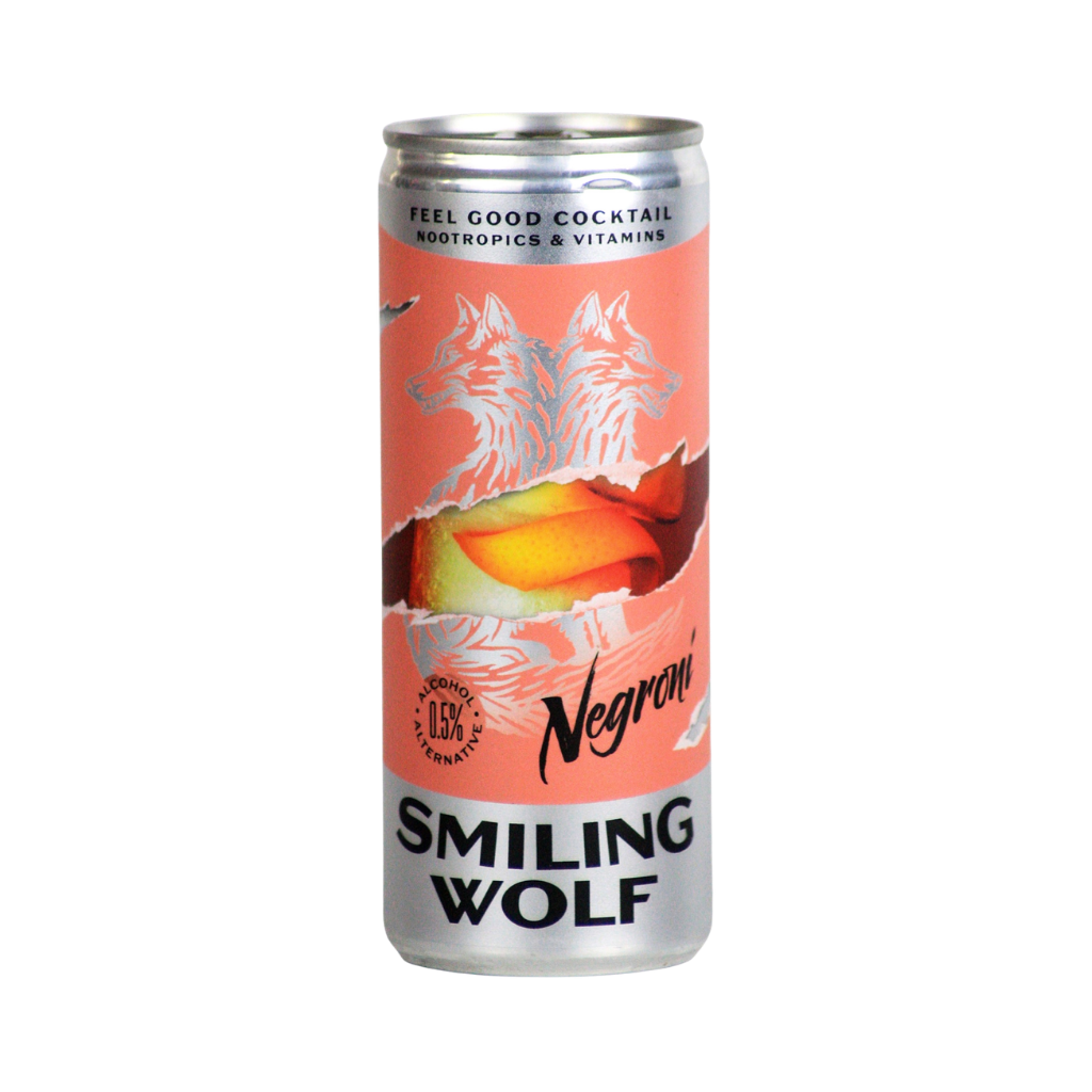 Smiling Wolf Negroni Pre Mixed Ready to Drink Cocktail Alcohol Free Drinks Company