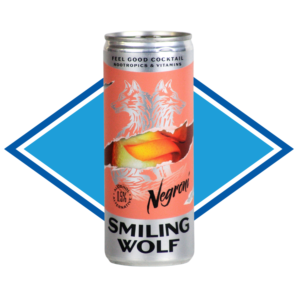 Smiling Wolf Negroni Pre Mixed Ready to Drink Cocktail Alcohol Free Drinks Company