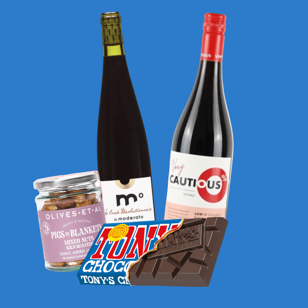 Alcohol Free Red Wine, Chocolate & Nuts in Gift Box Wise Bartender