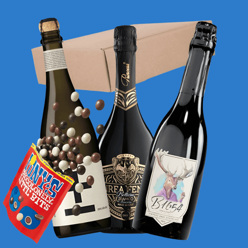 Alcohol Free Sparkling Wine 3 Bottle Pack with Tony’s Chocolate & Gift Box (Save 5%) Wise Bartender