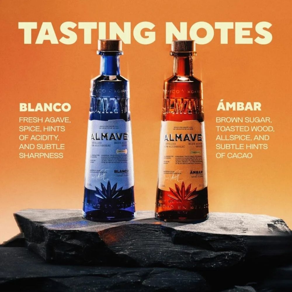 Almave 'Blanc' Blue gave Alcohol Free Tequila Spirit (0.5% ABV) Wise Bartender