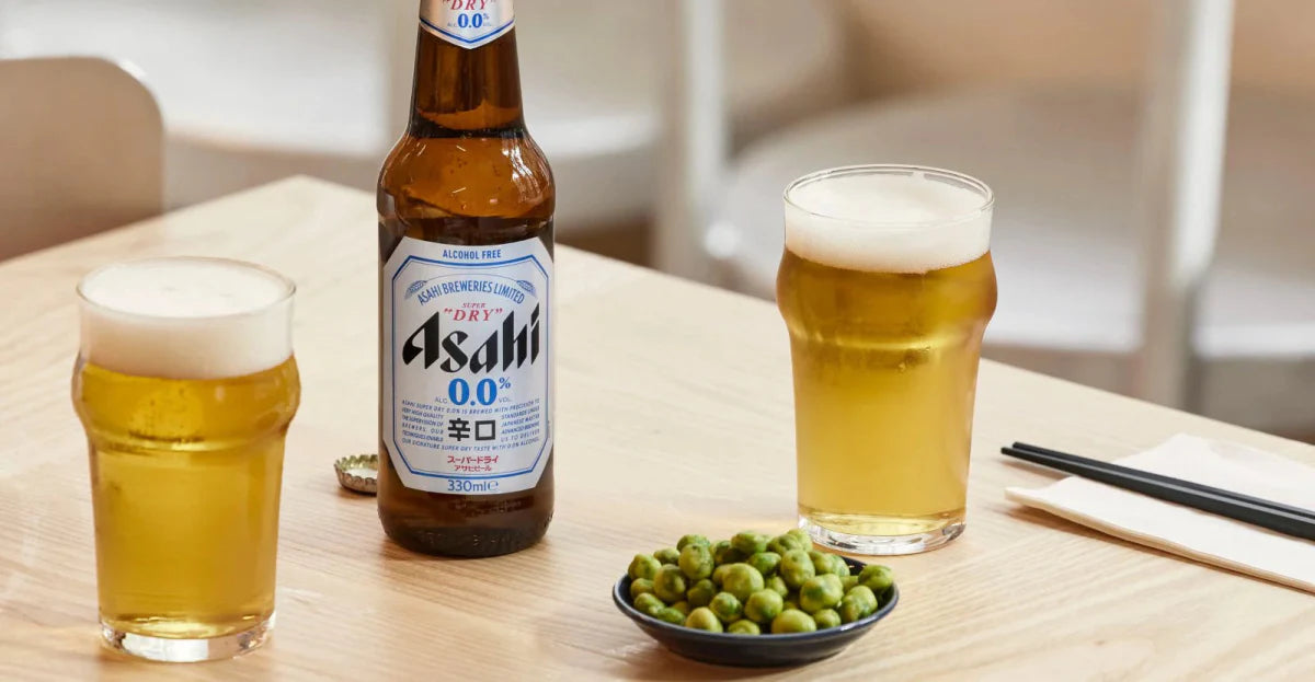 Asahi Super Dry Lager Alcohol Free Beer Bottle (0.5% ABV) Wise Bartender